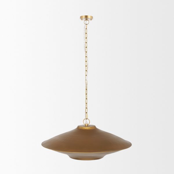 Titus 1 Light Brass Finished Metal Disc Pendant 1