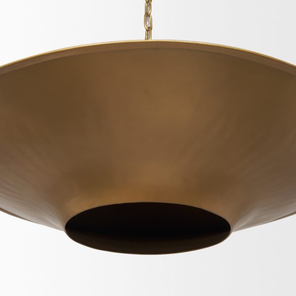 Titus 1 Light Brass Finished Metal Disc Pendant 6