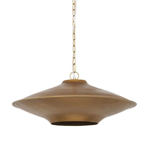 Titus 1 Light Brass Finished Metal Disc Pendant