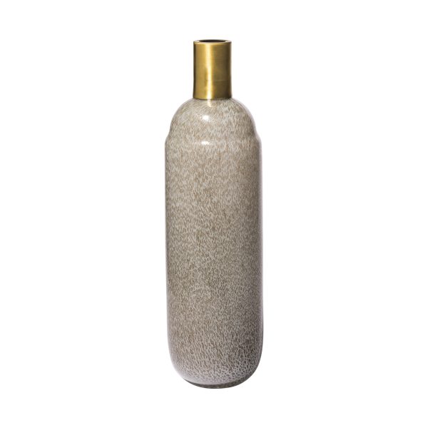 Toba III Large BrownGold Spotted Gourd Style Vase