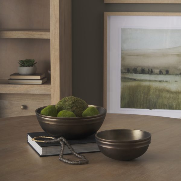 Tomiko Decorative Brass Finished Cast Aluminum Round Bowls 1