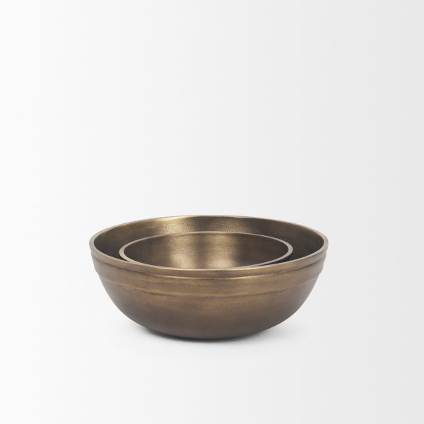 Tomiko Decorative Brass Finished Cast Aluminum Round Bowls 4