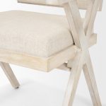 Topanga I Cream Fabric Wrap Blonde Wooden Frame Dining Chair