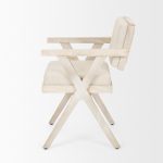 Topanga I Cream Fabric Wrap Blonde Wooden Frame Dining Chair