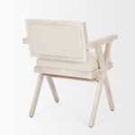 Topanga I Cream Fabric Wrap Blonde Wooden Frame Dining Chair