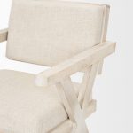 Topanga I Cream Fabric Wrap Blonde Wooden Frame Dining Chair