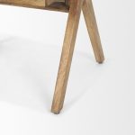 Topanga I Cream Fabric Wrap Medium Brown Wooden Frame Dining Chair