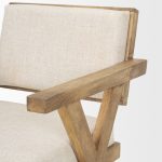 Topanga I Cream Fabric Wrap Medium Brown Wooden Frame Dining Chair