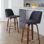 Toriano 24" Blue Mid-Century Modern Swivel Counter Stools (Set of 2) 12 Toriano 24" Blue Mid-Century Modern Swivel Counter Stools (Set of 2)