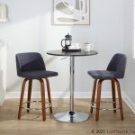 Toriano 24" Blue Mid-Century Modern Swivel Counter Stools (Set of 2) 14 Toriano 24" Blue Mid-Century Modern Swivel Counter Stools (Set of 2)