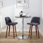 Toriano 24" Blue Mid-Century Modern Swivel Counter Stools (Set of 2) 15 Toriano 24" Blue Mid-Century Modern Swivel Counter Stools (Set of 2)