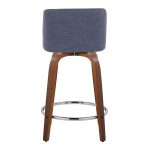 Toriano 24" Blue Mid-Century Modern Swivel Counter Stools (Set of 2) 20 Toriano 24" Blue Mid-Century Modern Swivel Counter Stools (Set of 2)