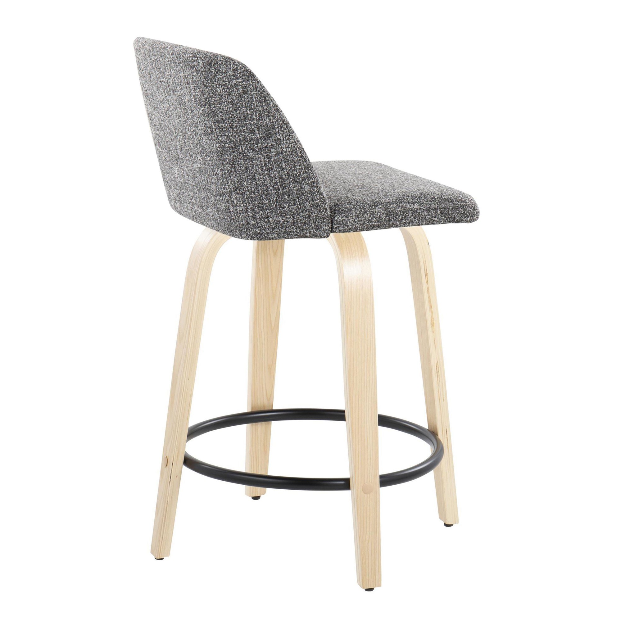 Toriano 24" Contemporary Grey Swivel Counter Stools (Set of 2) 5 Toriano 24" Contemporary Grey Swivel Counter Stools (Set of 2) - Image 5