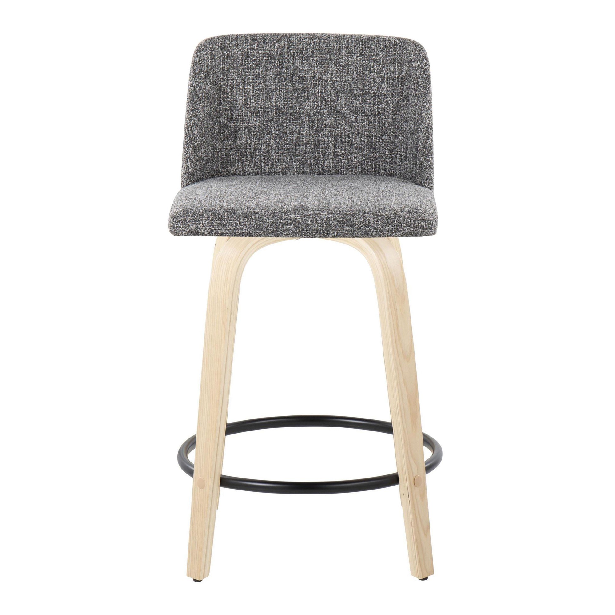 Toriano 24" Contemporary Grey Swivel Counter Stools (Set of 2) 7 Toriano 24" Contemporary Grey Swivel Counter Stools (Set of 2) - Image 7