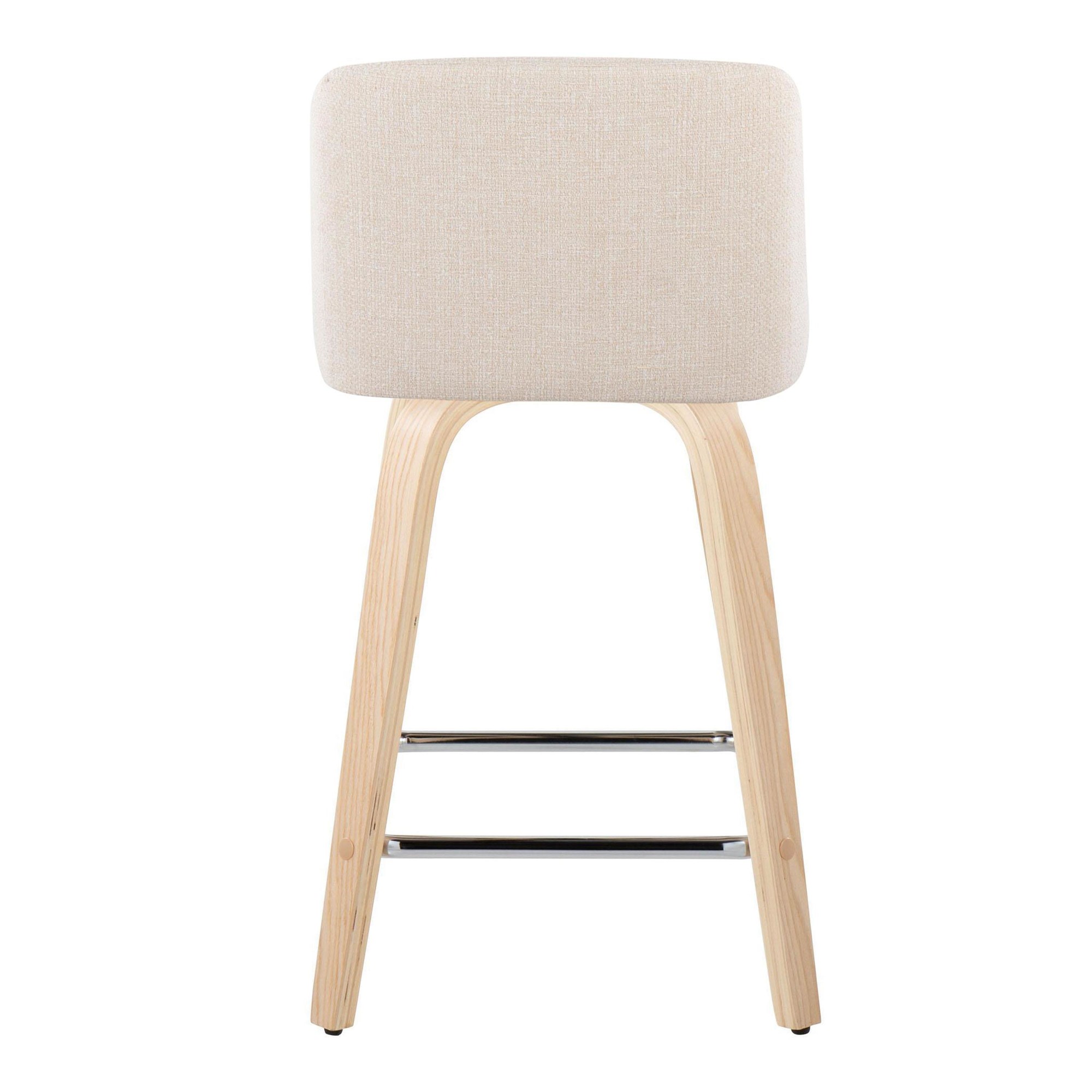 Toriano 24" Contemporary Natural/Cream Swivel Counter Stools (Set of 2) 5 Toriano 24" Contemporary Natural/Cream Swivel Counter Stools (Set of 2) - Image 5