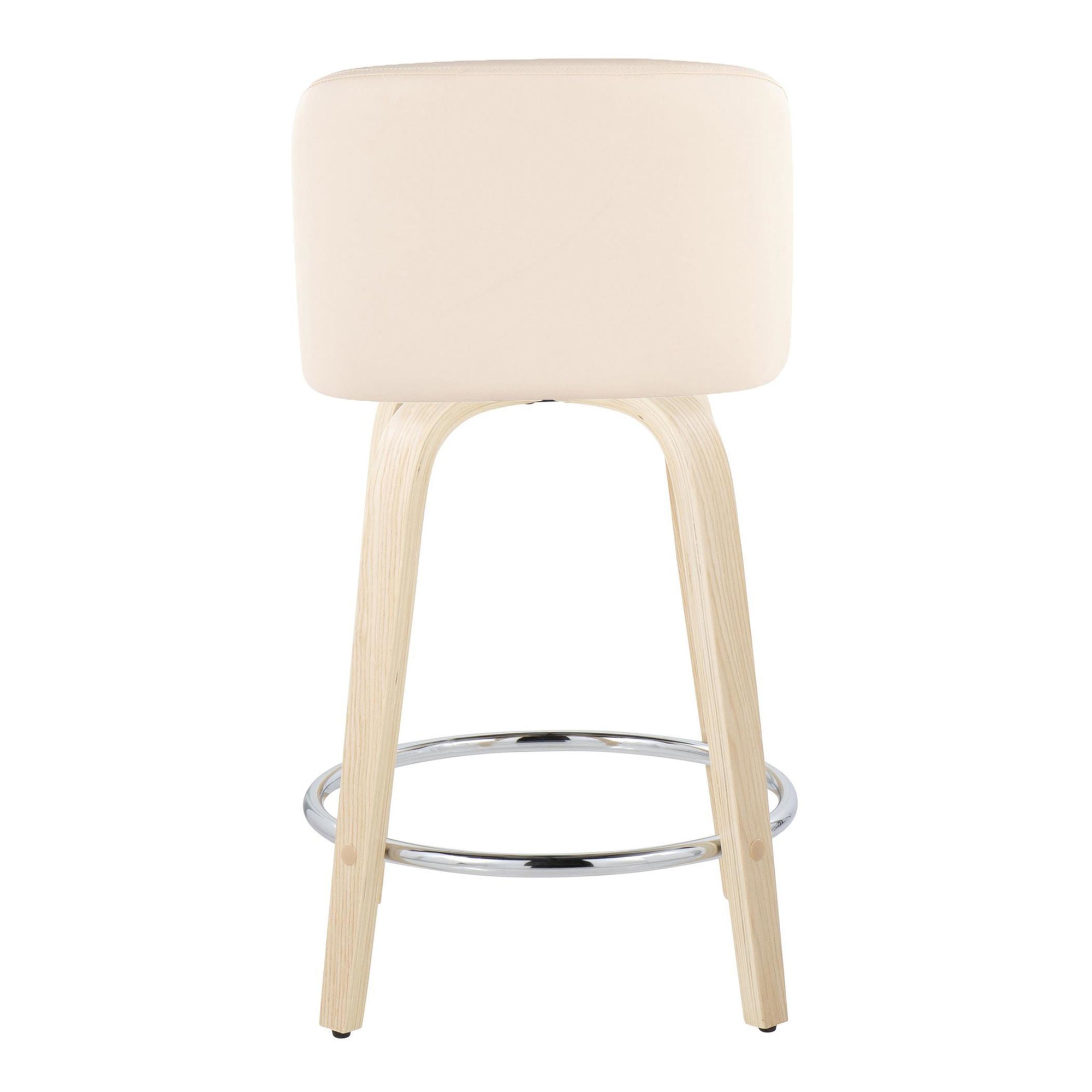 Toriano 24-Inch Cream Swivel Contemporary Counter Stools (Set of 2) 6 Toriano 24-Inch Cream Swivel Contemporary Counter Stools (Set of 2) - Image 6