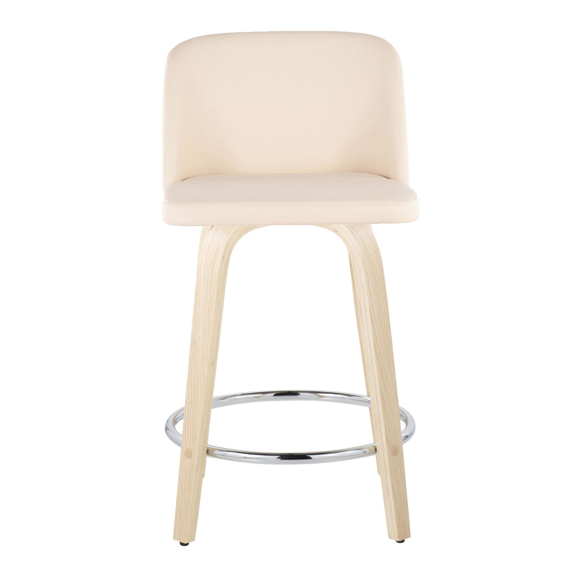 Toriano 24-Inch Cream Swivel Contemporary Counter Stools (Set of 2) 7 Toriano 24-Inch Cream Swivel Contemporary Counter Stools (Set of 2) - Image 7