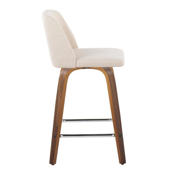 Toriano 24 Inch Mid Century Modern Swivel Counter Stools Set of 2 2