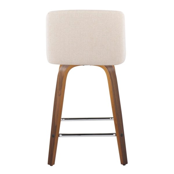 Toriano 24 Inch Mid Century Modern Swivel Counter Stools Set of 2 4