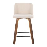 Toriano 24-Inch Mid-Century Modern Swivel Counter Stools (Set of 2)