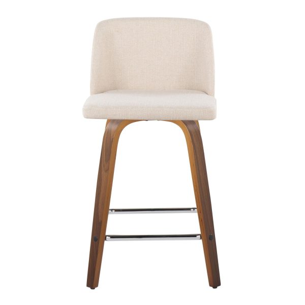 Toriano 24 Inch Mid Century Modern Swivel Counter Stools Set of 2 5