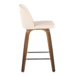 Toriano 24-Inch Mid-Century Modern Walnut Cream Swivel Counter Stools (Set of 2) 10 Toriano 24-Inch Mid-Century Modern Walnut Cream Swivel Counter Stools (Set of 2)