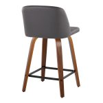 Toriano 24 Inch Mid-Century Modern Walnut Grey Swivel Stools (Set of 2) 11 Toriano 24 Inch Mid-Century Modern Walnut Grey Swivel Stools (Set of 2)