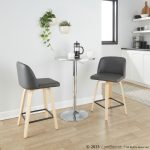 Toriano 24-Inch Natural/Grey Contemporary Swivel Counter Stools (Set of 2) 11 Toriano 24-Inch Natural/Grey Contemporary Swivel Counter Stools (Set of 2)