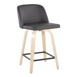 Toriano 24-Inch Natural/Grey Contemporary Swivel Counter Stools (Set of 2) 13 Toriano 24-Inch Natural/Grey Contemporary Swivel Counter Stools (Set of 2)