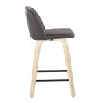 Toriano 24-Inch Natural/Grey Contemporary Swivel Counter Stools (Set of 2) 14 Toriano 24-Inch Natural/Grey Contemporary Swivel Counter Stools (Set of 2)