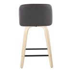 Toriano 24-Inch Natural/Grey Contemporary Swivel Counter Stools (Set of 2) 16 Toriano 24-Inch Natural/Grey Contemporary Swivel Counter Stools (Set of 2)