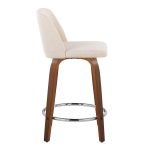 Toriano 24-Inch Walnut Wood Mid-Century Modern Swivel Stools (Set of 2) 10 Toriano 24-Inch Walnut Wood Mid-Century Modern Swivel Stools (Set of 2)
