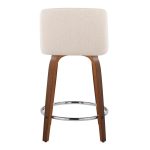 Toriano 24-Inch Walnut Wood Mid-Century Modern Swivel Stools (Set of 2) 12 Toriano 24-Inch Walnut Wood Mid-Century Modern Swivel Stools (Set of 2)