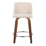 Toriano 24-Inch Walnut Wood Mid-Century Modern Swivel Stools (Set of 2) 13 Toriano 24-Inch Walnut Wood Mid-Century Modern Swivel Stools (Set of 2)