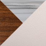 Toriano 24" Mid-Century Modern Swivel Counter Stools in Walnut and Cream Faux Leather (Set of 2) (Set of 2)