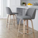 Toriano 26 Contemporary Grey Fabric Swivel Counter Stools (Set of 2) 13 Toriano 26 Contemporary Grey Fabric Swivel Counter Stools (Set of 2)
