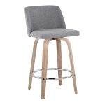 Toriano 26 Contemporary Grey Fabric Swivel Counter Stools (Set of 2) 17 Toriano 26 Contemporary Grey Fabric Swivel Counter Stools (Set of 2)