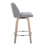 Toriano 26 Contemporary Grey Fabric Swivel Counter Stools (Set of 2) 18 Toriano 26 Contemporary Grey Fabric Swivel Counter Stools (Set of 2)