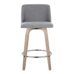 Toriano 26 Contemporary Grey Fabric Swivel Counter Stools (Set of 2) 21 Toriano 26 Contemporary Grey Fabric Swivel Counter Stools (Set of 2)