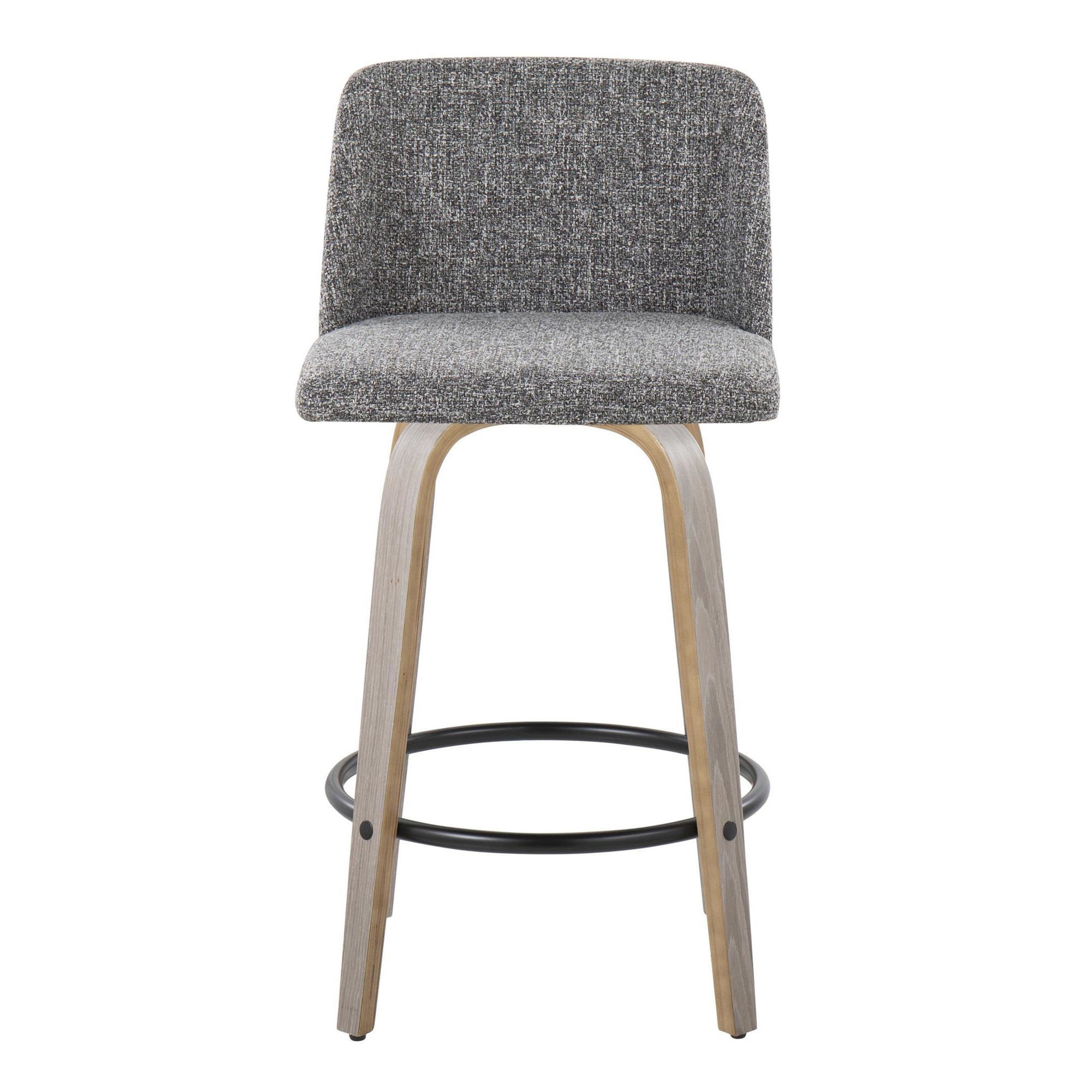 Toriano 26" Contemporary Swivel Counter Stool in Grey (Set of 2) (Set of 2) 6 Toriano 26" Contemporary Swivel Counter Stool in Grey (Set of 2) (Set of 2) - Image 6