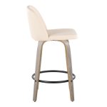 Toriano 26" Contemporary Swivel Counter Stools in Cream (Set of 2) (Set of 2) 12 Toriano 26" Contemporary Swivel Counter Stools in Cream (Set of 2) (Set of 2)