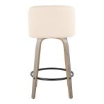 Toriano 26" Contemporary Swivel Counter Stools in Cream (Set of 2) (Set of 2) 14 Toriano 26" Contemporary Swivel Counter Stools in Cream (Set of 2) (Set of 2)