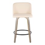 Toriano 26" Contemporary Swivel Counter Stools in Cream (Set of 2) (Set of 2) 15 Toriano 26" Contemporary Swivel Counter Stools in Cream (Set of 2) (Set of 2)