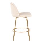 Toriano 26 Cream Faux Leather Gold Contemporary Swivel Stools (Set of 2) 18 Toriano 26 Cream Faux Leather Gold Contemporary Swivel Stools (Set of 2)