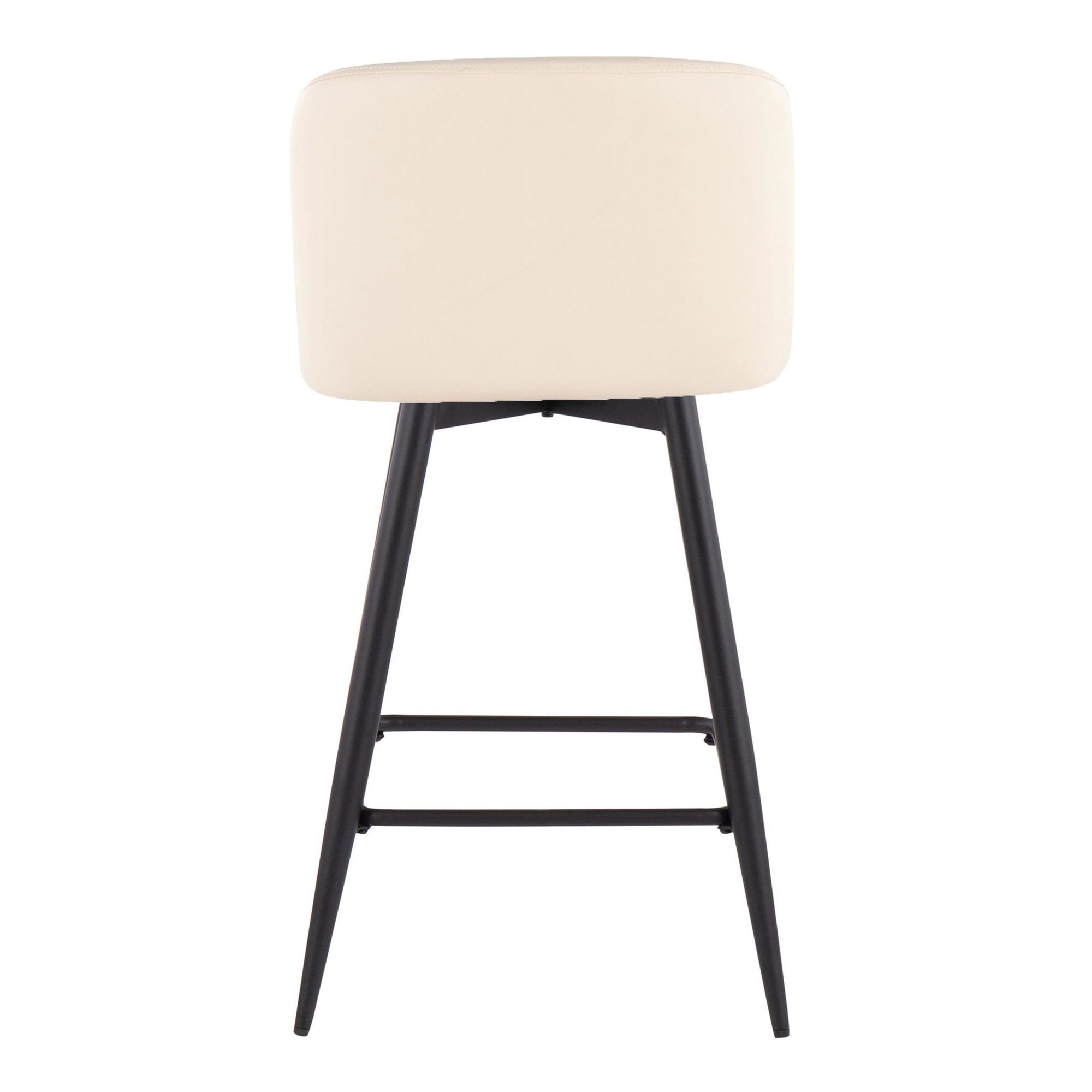 Toriano 26 Cream Swivel Contemporary Counter Stools (Set of 2) 5 Toriano 26 Cream Swivel Contemporary Counter Stools (Set of 2) - Image 5
