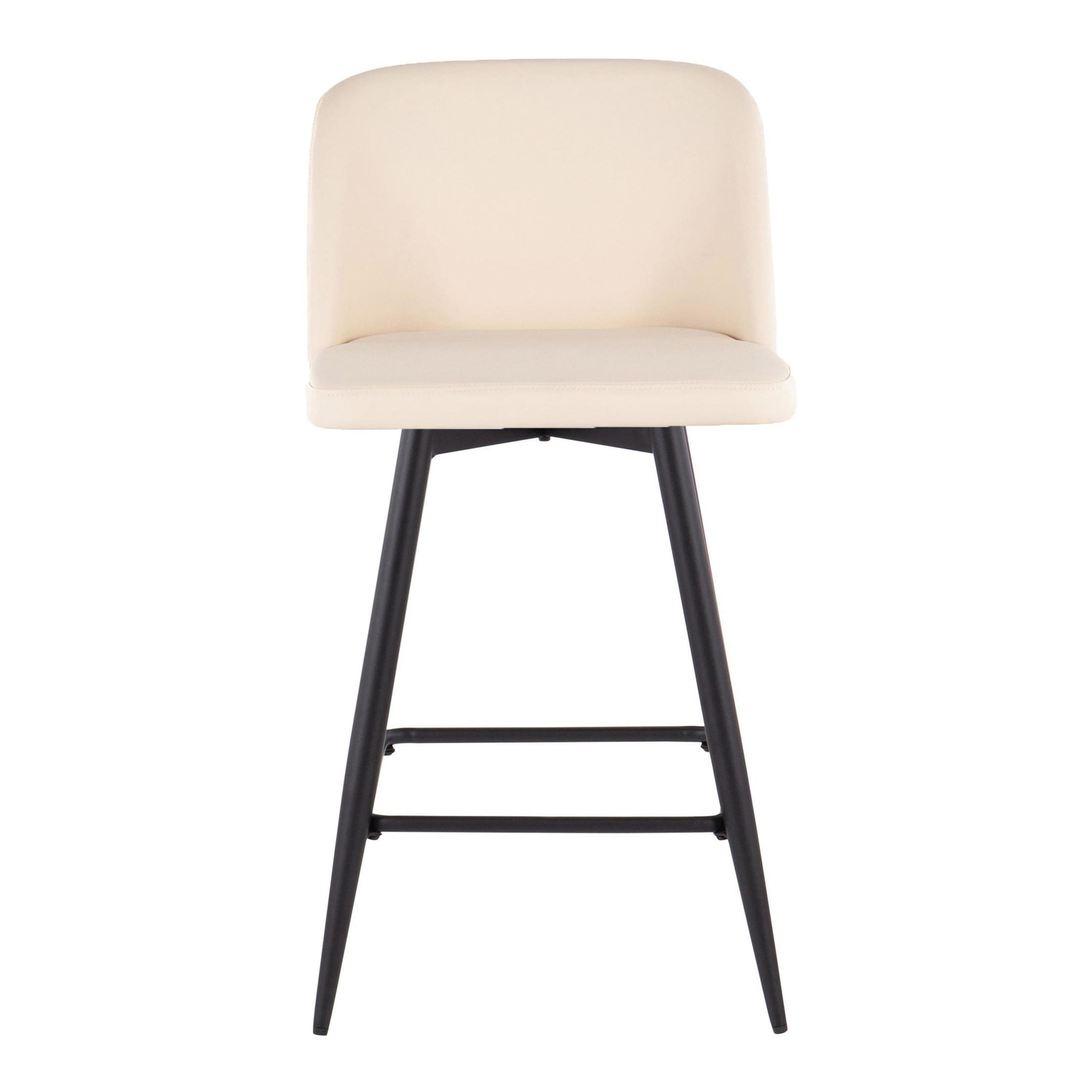 Toriano 26 Cream Swivel Contemporary Counter Stools (Set of 2) 6 Toriano 26 Cream Swivel Contemporary Counter Stools (Set of 2) - Image 6