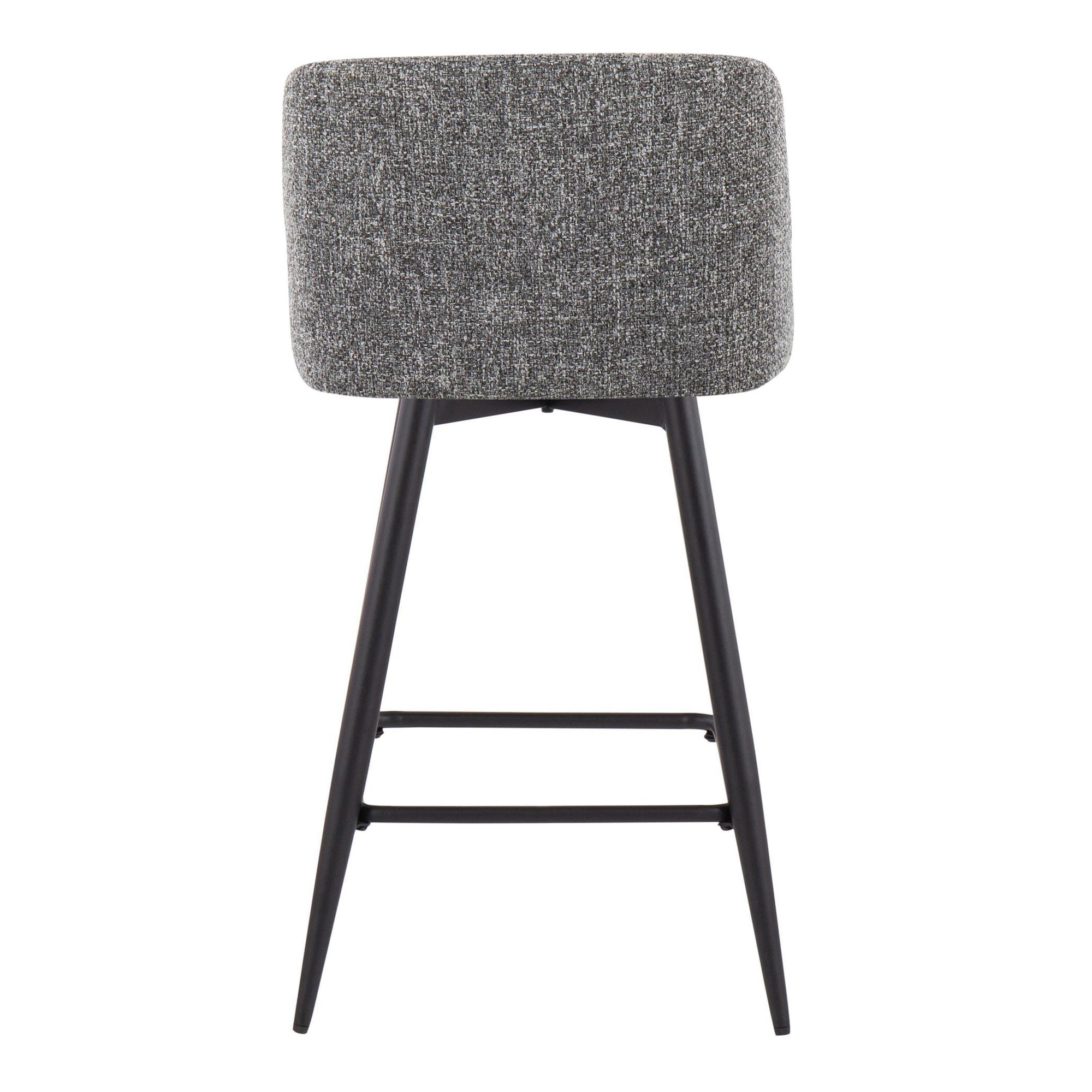 Toriano 26 Grey Noise Fabric Contemporary Counter Stools (Set of 2) 5 Toriano 26 Grey Noise Fabric Contemporary Counter Stools (Set of 2) - Image 5