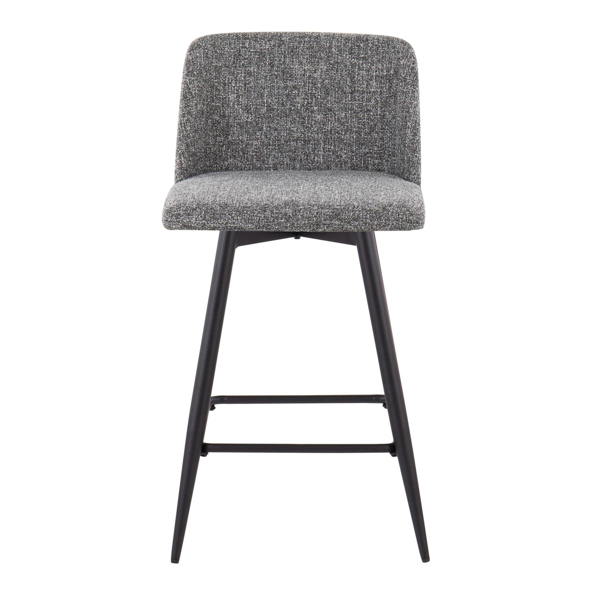 Toriano 26 Grey Noise Fabric Contemporary Counter Stools (Set of 2) 6 Toriano 26 Grey Noise Fabric Contemporary Counter Stools (Set of 2) - Image 6