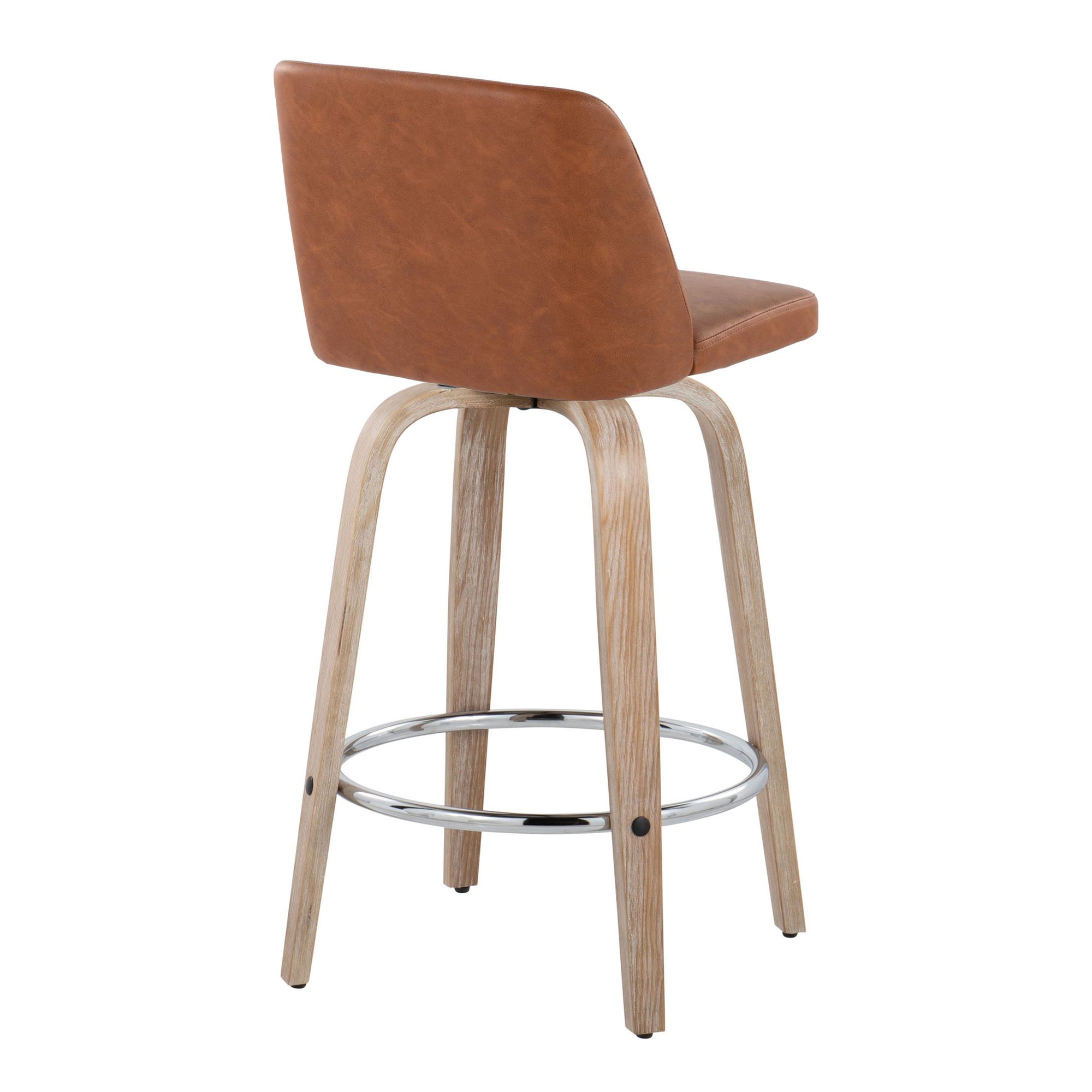 Toriano 26-Inch Camel Contemporary Swivel Counter Stools (Set of 2) 8 Toriano 26-Inch Camel Contemporary Swivel Counter Stools (Set of 2) - Image 8