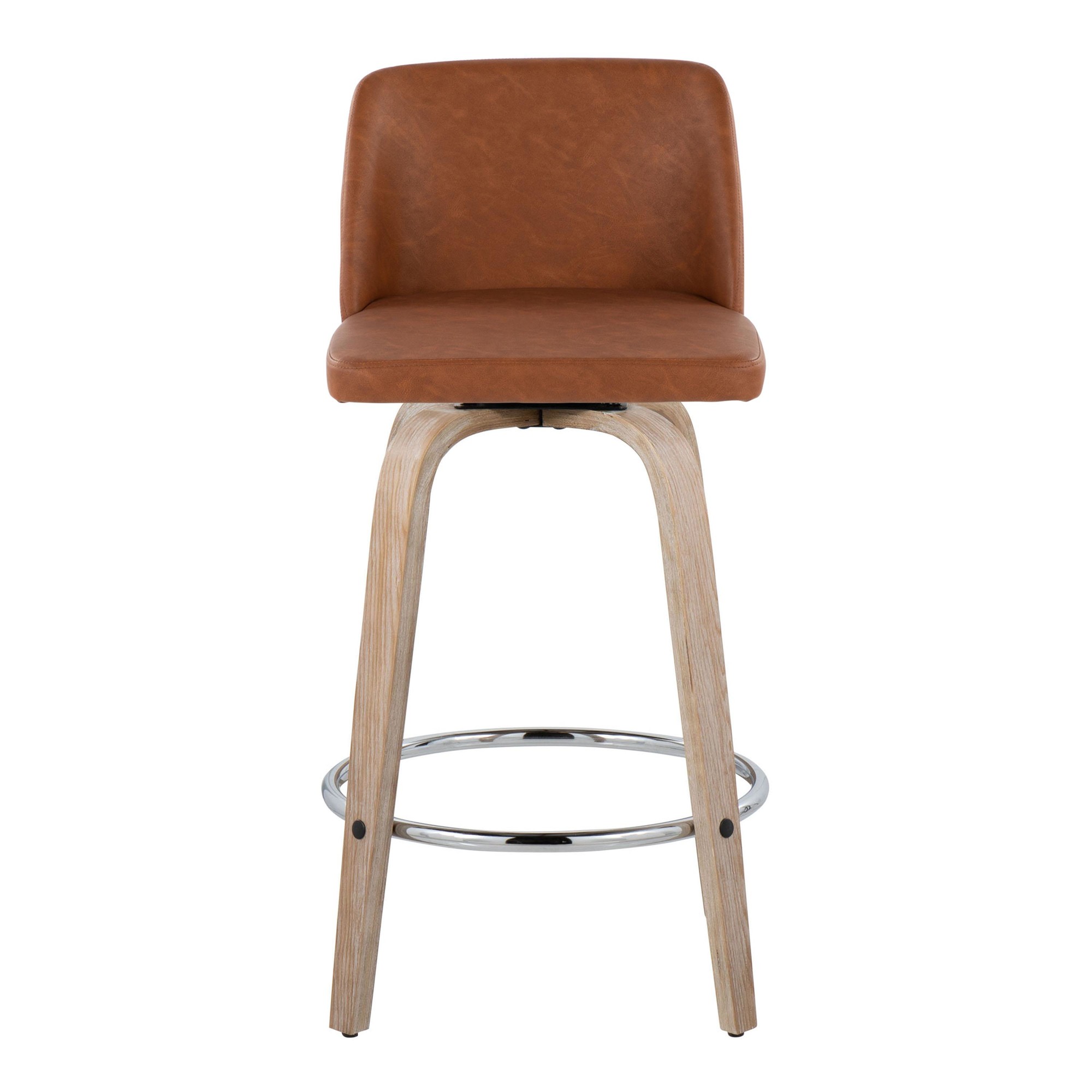 Toriano 26-Inch Camel Contemporary Swivel Counter Stools (Set of 2) 10 Toriano 26-Inch Camel Contemporary Swivel Counter Stools (Set of 2) - Image 10